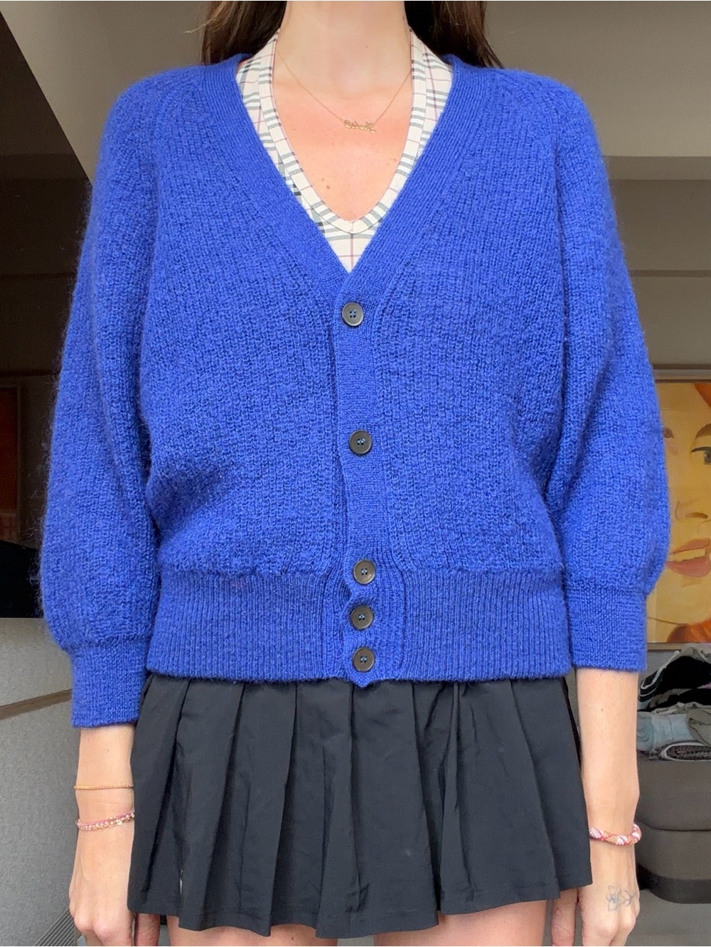 Prada Royal Blue V‑Neck Button Cardigan